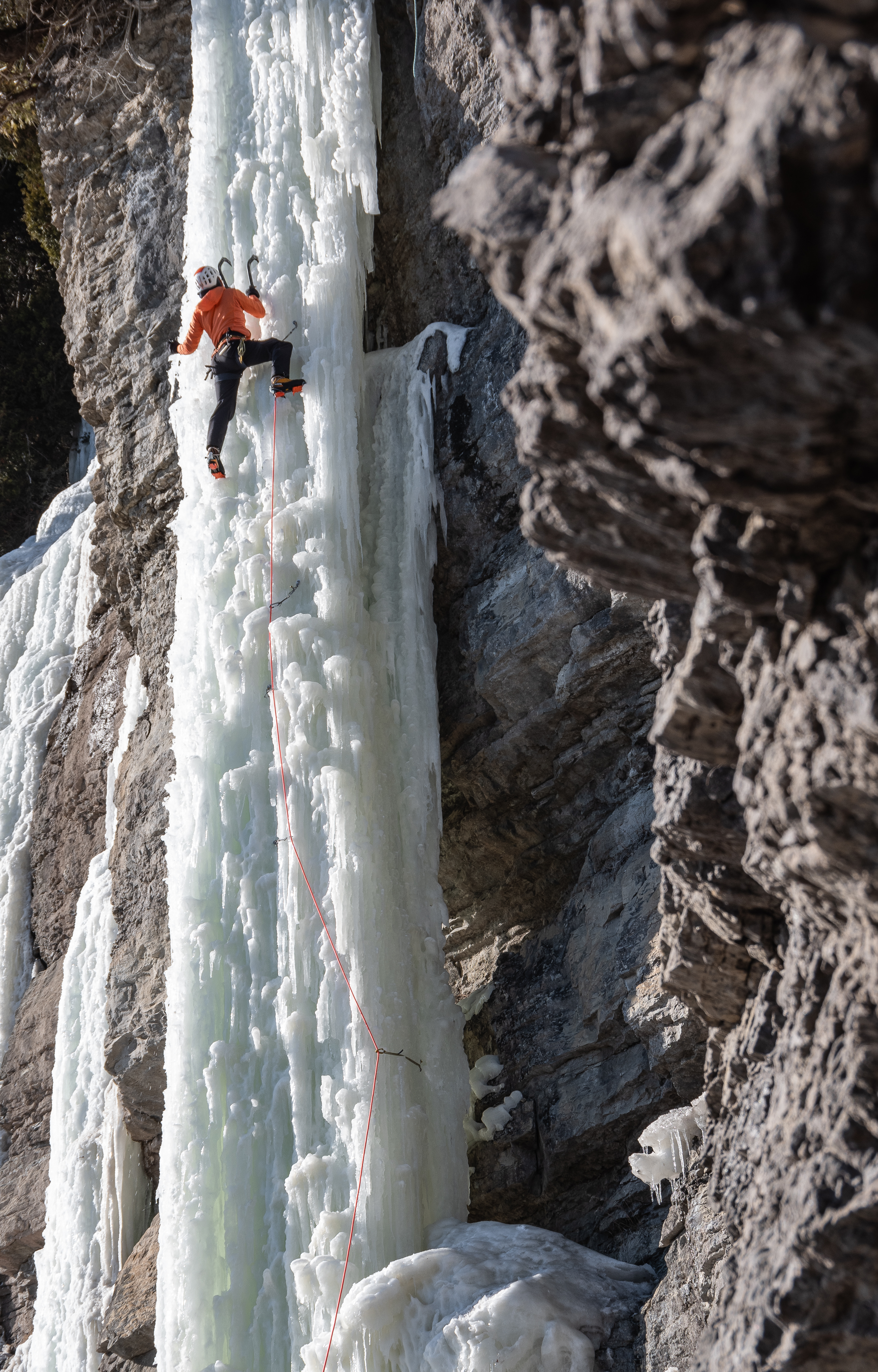 Cap-à-l'Aigle escalade de glace crédit photo Nelson Rioux